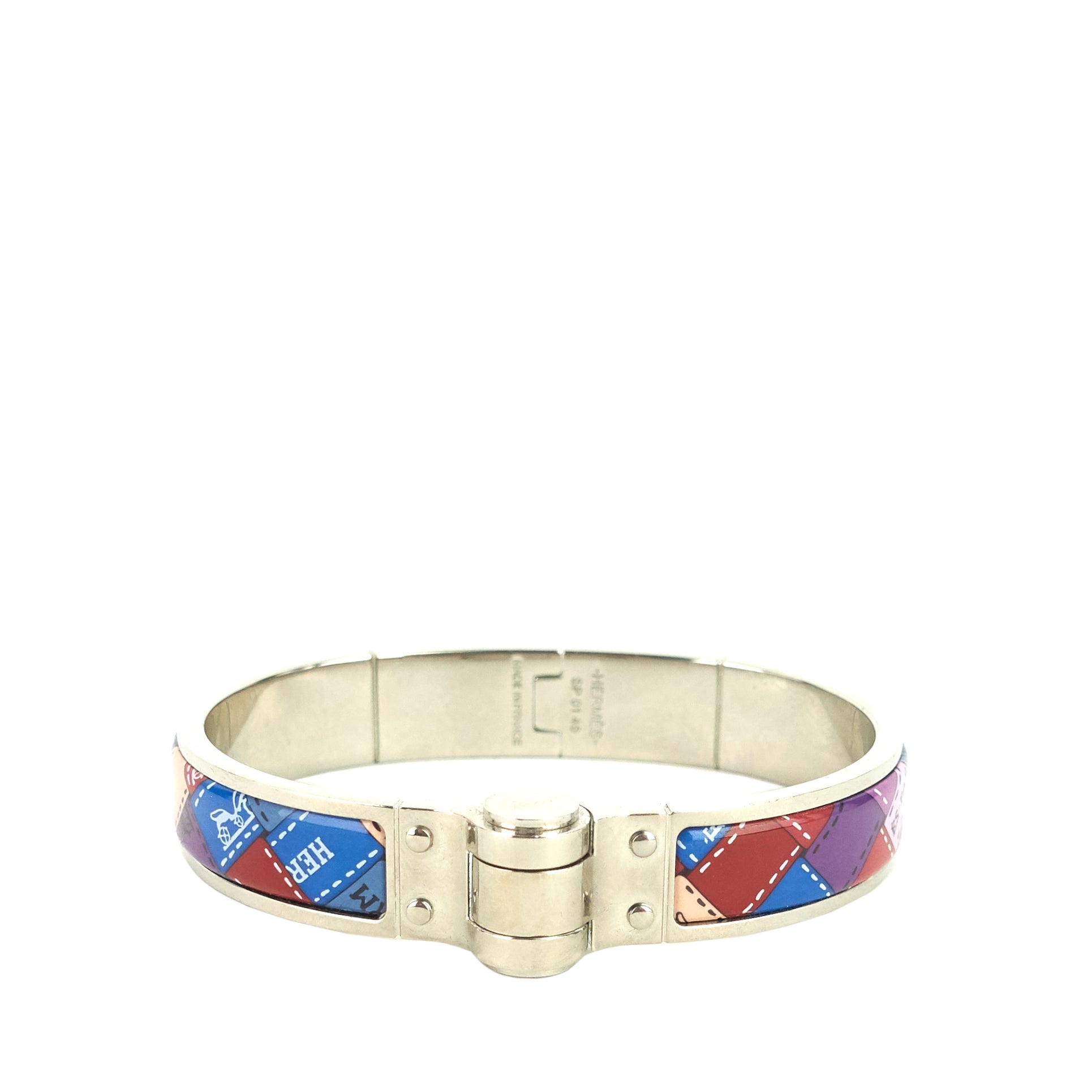 Bolduc au Carre Narrow Hinged Enamel Bracelet