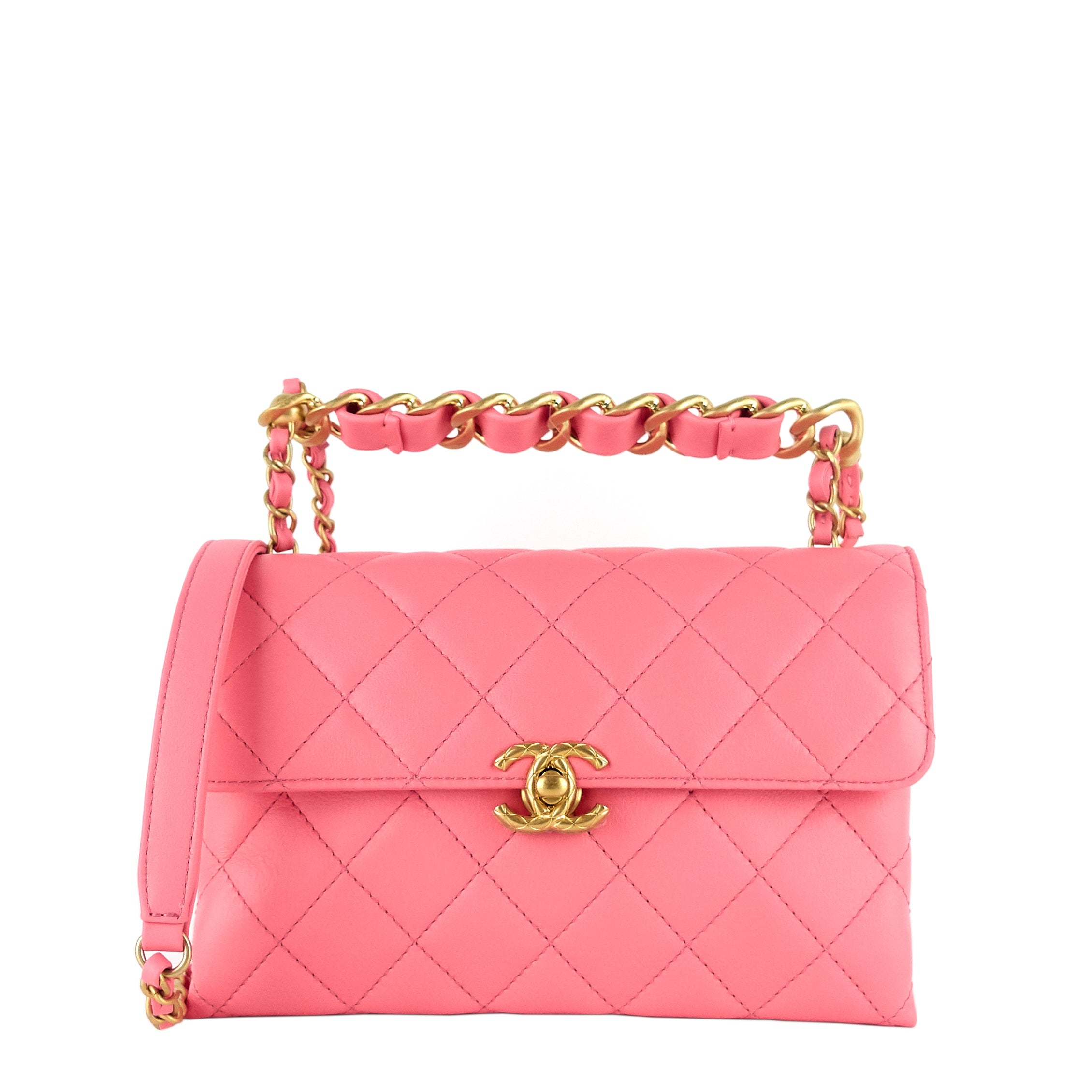 Small Calfskin Leather Flap Bag