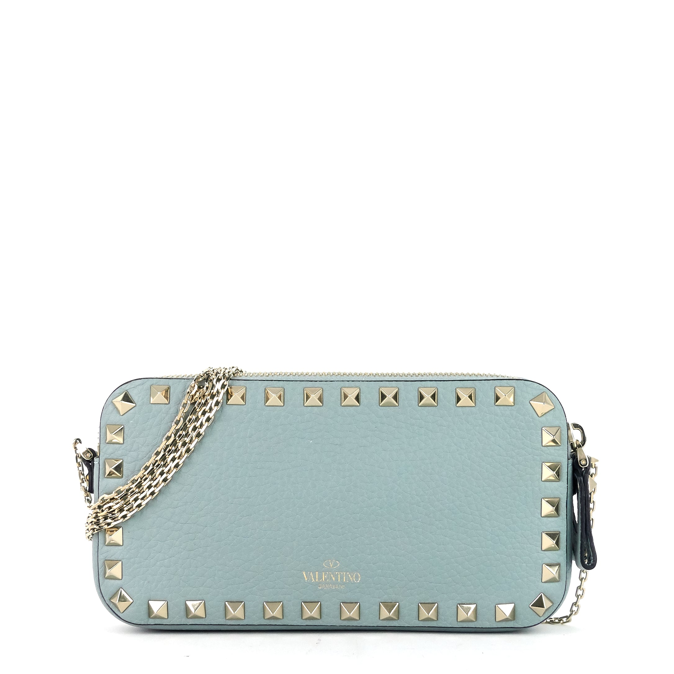 Double Zip Rockstud Leather Camera Bag