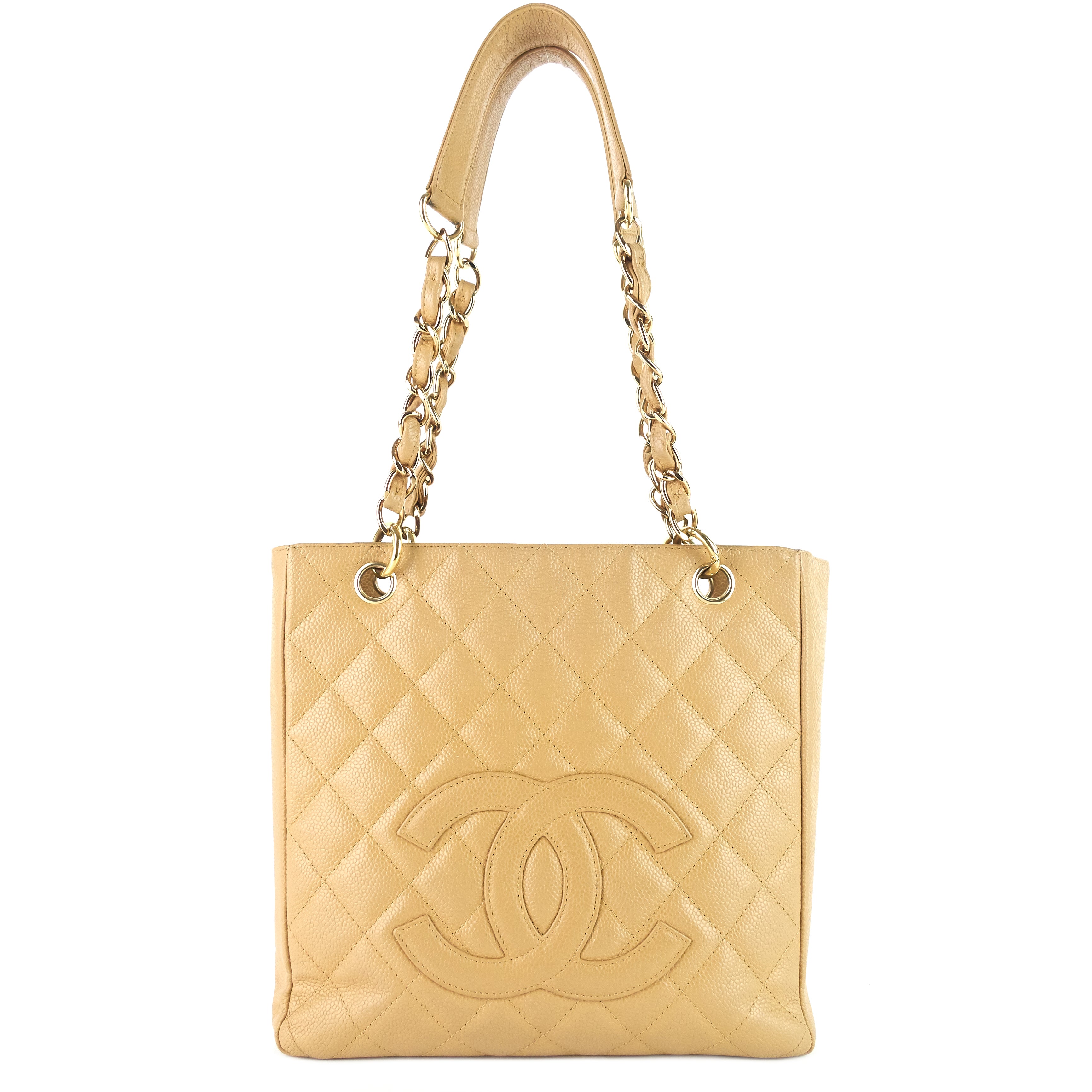Petite Shopping Tote Quilted Caviar Leather Bag