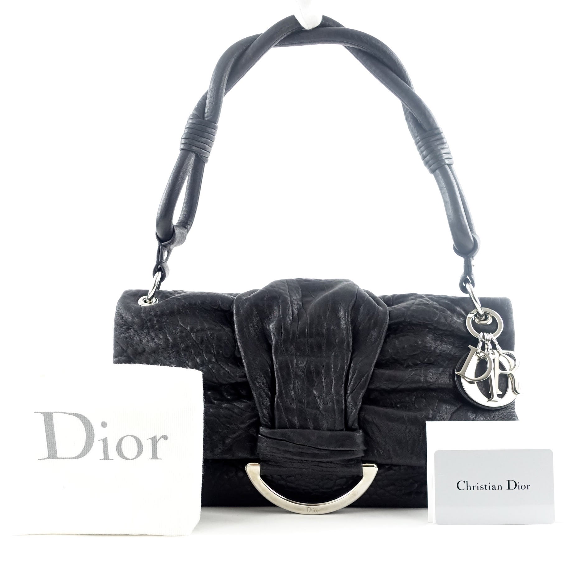 Demi Lune Crinkled Leather Bag